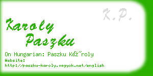 karoly paszku business card